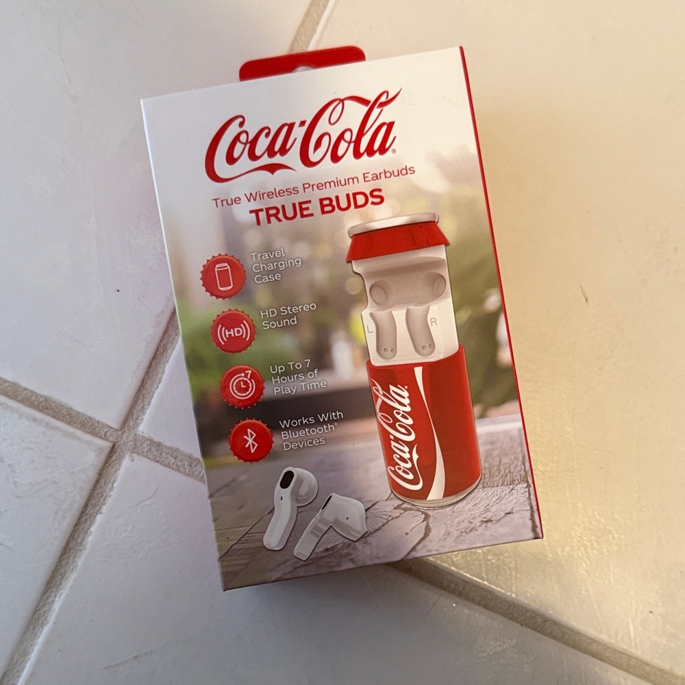 Coca-Cola True Wireless Premium Earbuds in Red and White